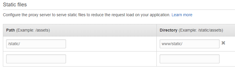 ElasticBeanstalk Static Files Configuration