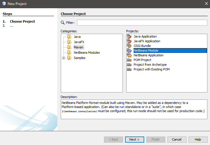 New Maven Netbeans Module
