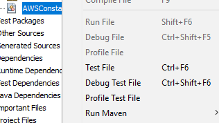 Netbeans IDE Node Actions