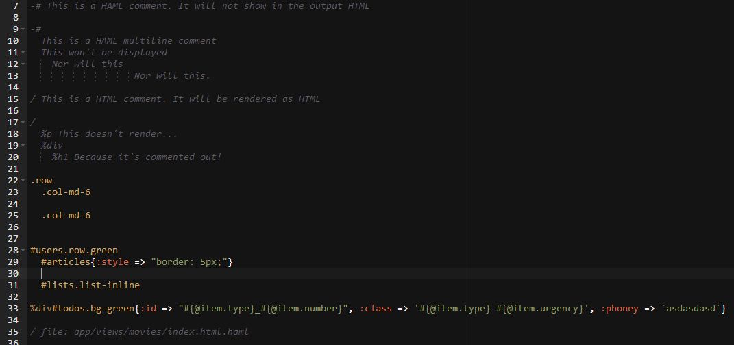 HAML correct highlighting
