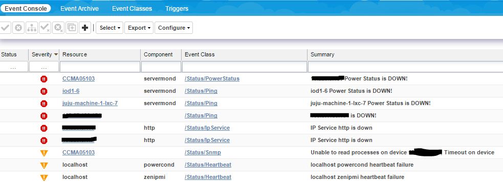 !Zenoss Core 4 Event Console